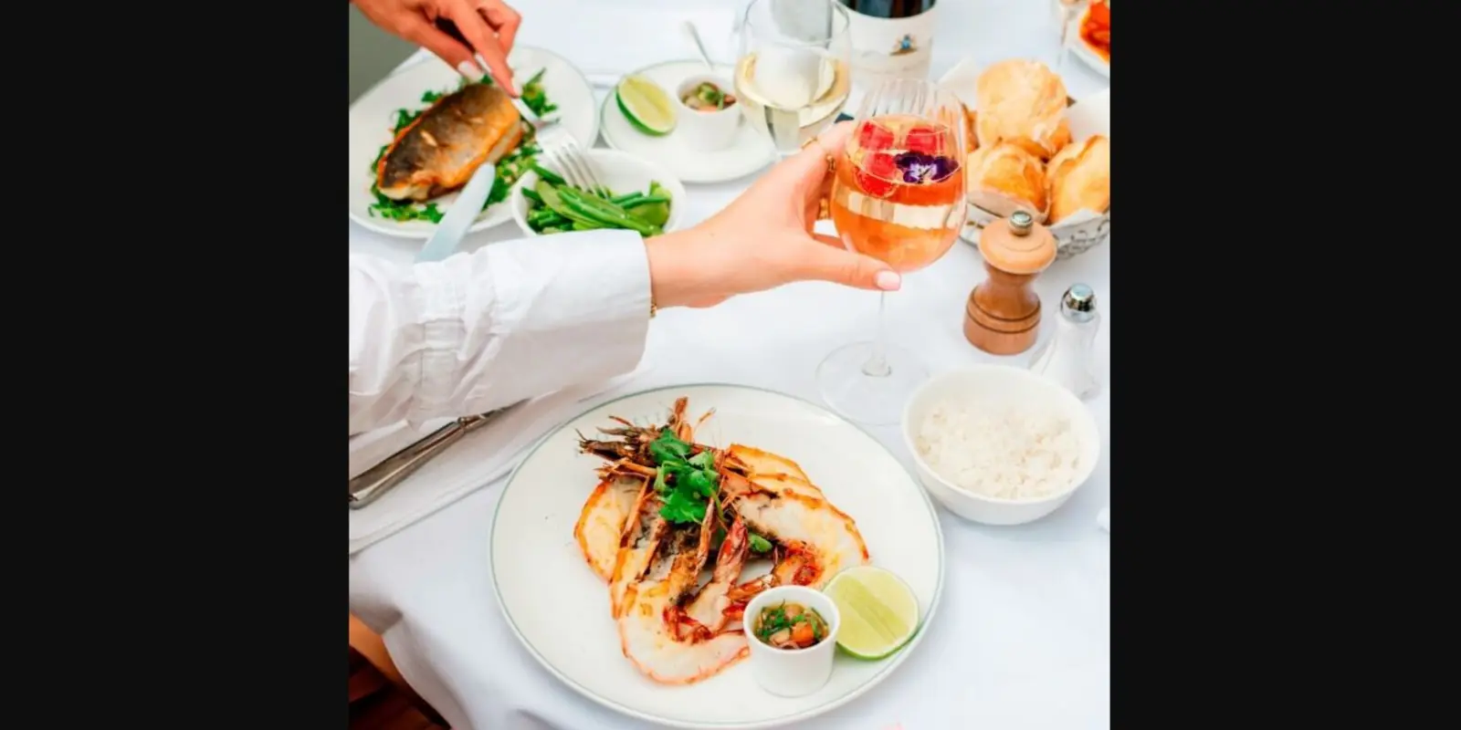 Gambas grillées et cocktail Amourette